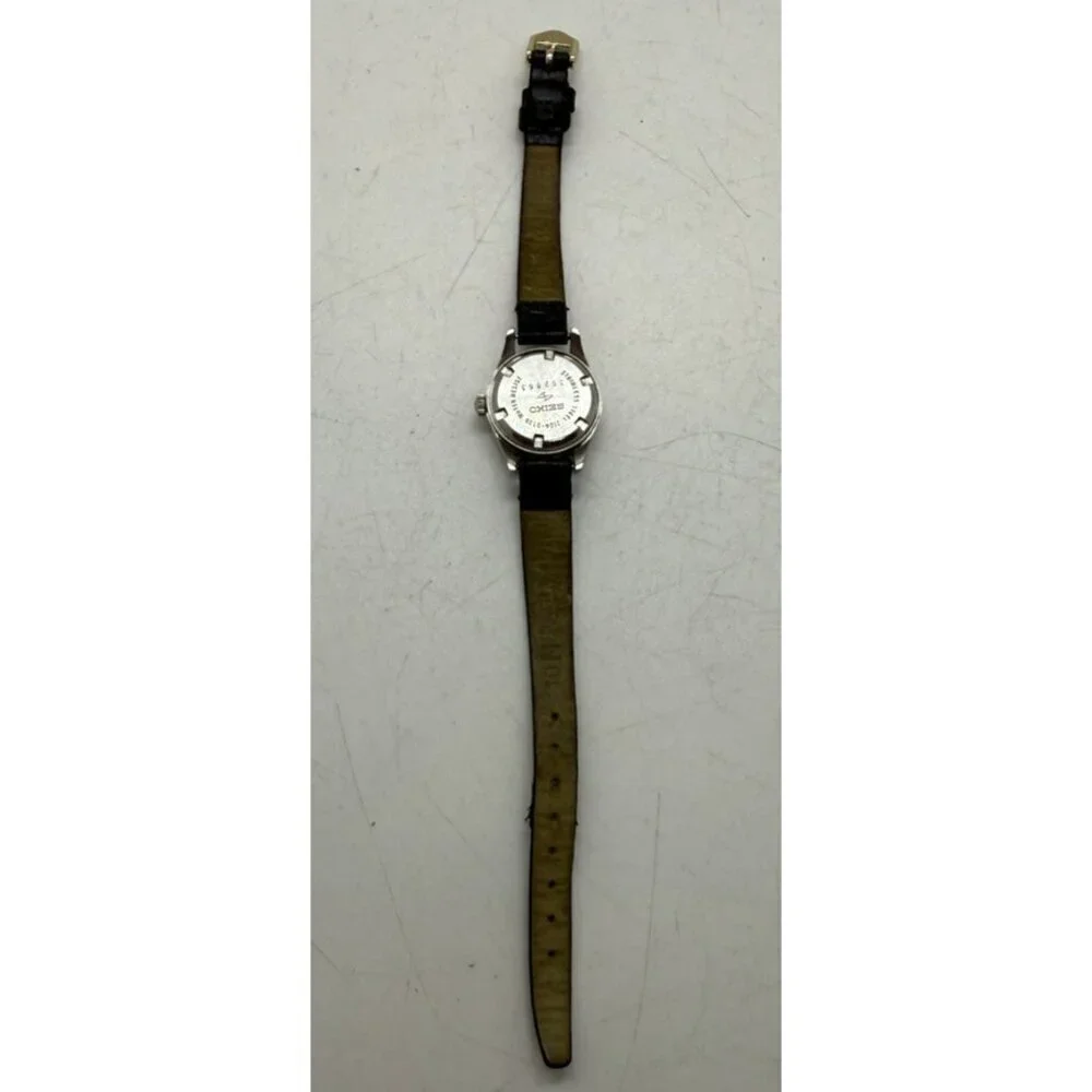 Vtg Seiko 2104-0138 Manual Wind 17Jewels Stainless Steel Womens Watch Black Band